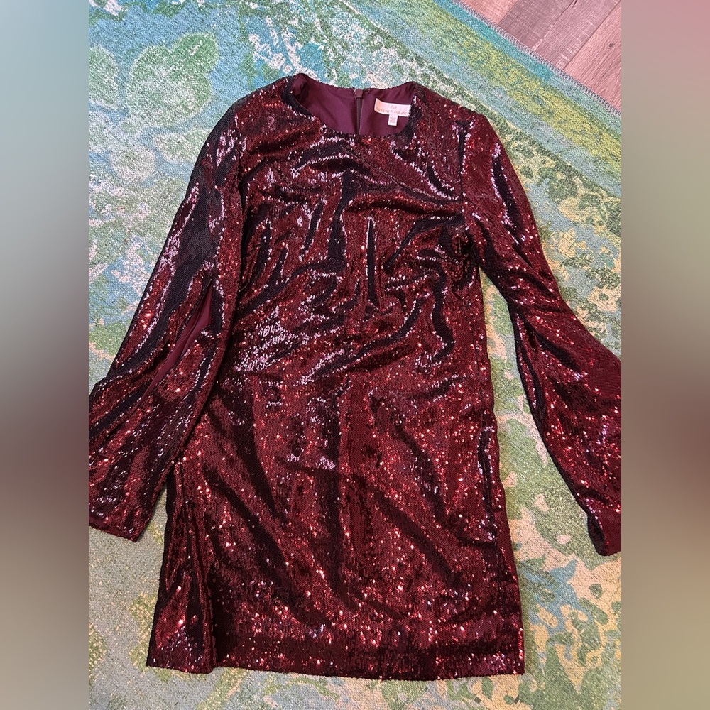 Dress the Population Sequin Cape Dress